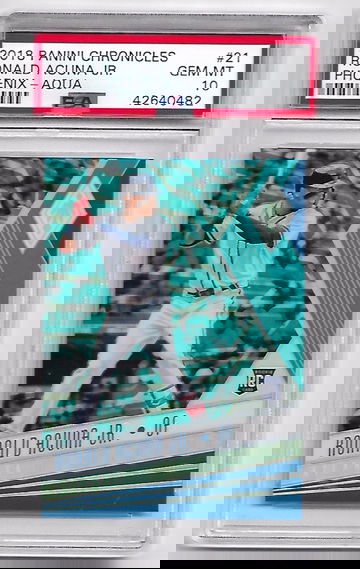 Ronald Acuna Jr. 2018 Panini Chronicles Phoenix Aqua /299