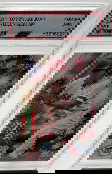 2020 Topps Holiday Aristides Aquino SSP Rookie RC #HW98 PSA 9 Rare Pop 1 🔥
