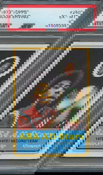 1973 Topps JULIUS ERVING #240 PSA 6 EX-MT