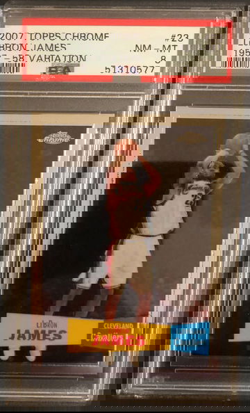 2007 Topps Chrome LeBron James 1957-58 Variation PSA 8 NM-MT