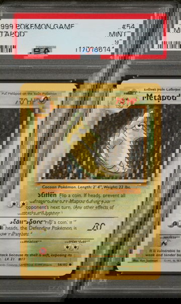 1999 Pokemon #54/102 Metapod PSA 9