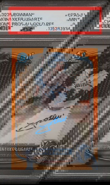 2025 Bowman Chrome Gold Refractor Jhonayker Ugarte #CPA-JU Auto /50 PSA 9