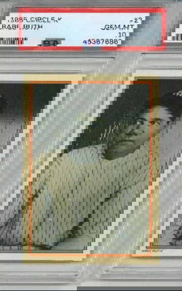 1985 TOPPS CIRCLE K #2 BABE RUTH BASEBALL CARD NEW YORK YANKEES PSA 10 LOW POP