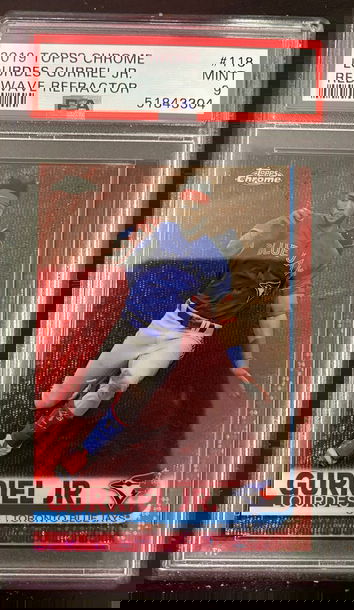 2019 topps chrome lourdes gurriel jr red wave /5 psa 9