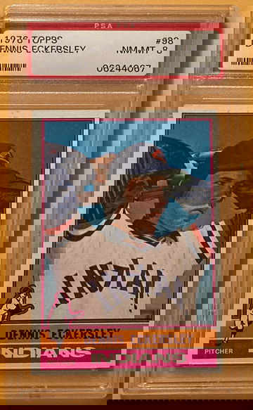 1976 TOPPS DENNIS ECKERSLEY ROOKIE HOF #98 - PSA 8 NM-MT