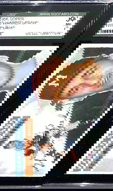 1956 Topps #10 Warren Spahn White Back SGC 7