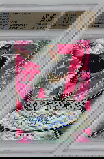 2018 Leaf Metal Draft Top Picks Pink Wave Autograph /10 Alec Bohm BGS 9.5 w 10 Auto Pop 1!!