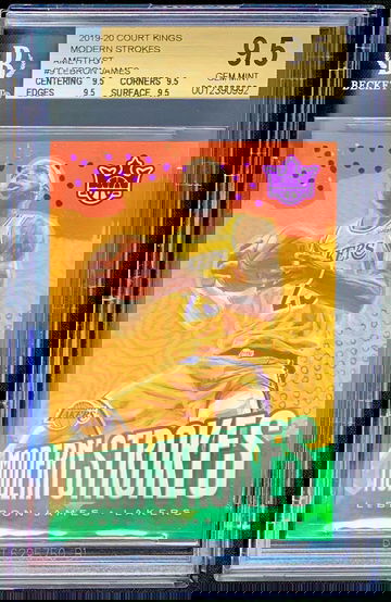 POP 1 Lebron James 2019-20 Court Kings Modern Strokes Amethyst (Purple) #’d 69/99 BGS 9.5 Gem Mint Lakers