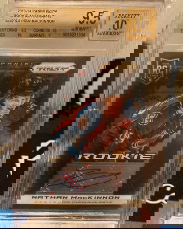 Nathan Mackinnon 2013 Panini Prizm #332 Rookie RC Auto BGS 9.5 w/10 Gem Mint Pop 10