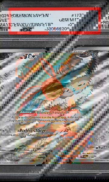 2025 Pokemon Scarlet and Violet Prismatic Evolutions Pokemon Center Elite Trainer Box Eevee #173 PSA 10