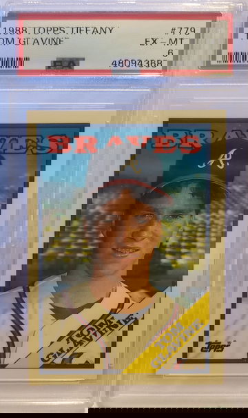 1988 TOPPS TIFFANY TOM GLAVINE PSA 6 EX-MINT ROOKIE BRAVES