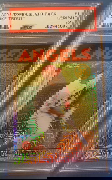 2021 topps silver pack mike trout PSA 10