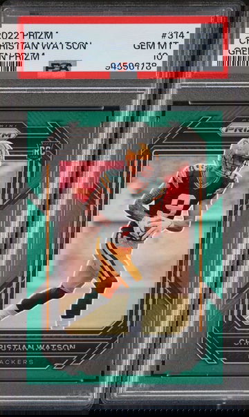 Christian Watson 2022 Panini Prizm Green Prizm #314 Rookie RC PSA 10 