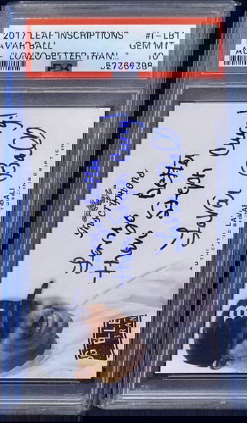 2017 Leaf Inscriptions Lavar Ball Auto "Lonzo Better Than Steph Curry!" PSA 10 Gem Mint!