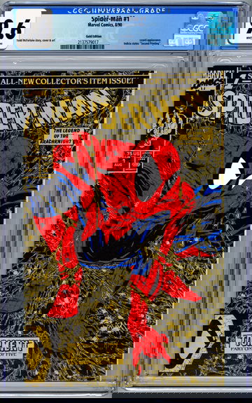 SPIDER-MAN #1 CGC 9.6 PREMIERE GOLD VARIANT MCFARLANE STORY CVR & ART 2ND PTG 1990