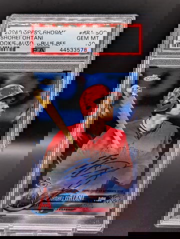 2018 Topps Chrome Blue Refractor Shohei Ohtani Rookie Auto #/150 PSA 10
