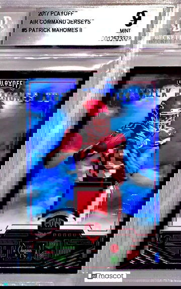 Jersey #15/99 1/1 BGS 9 RC Patrick Mahomes 2017 Playoff Air Command Rookie Patch