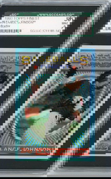 1993 TOPPS FINEST REFRACTOR #64 LANCE JOHNSON GRADED SGC 96 MINT 9