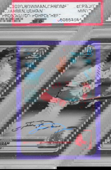 JARREN DURAN 2020 BOWMAN CHROME PURPLE REFRACTOR AUTOGRAPH #/250