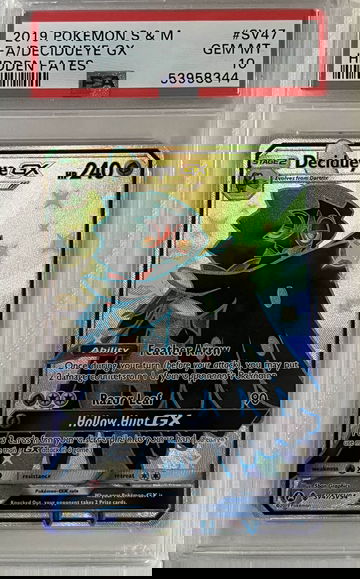 PSA 10 DECIDUEYE GX SV47 HIDDEN FATES S & M POKEMON 2019
