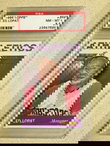 1964 Topps #348 Ed Lopat PSA 8 . 5 NM-MT+ ATHLETICS 9