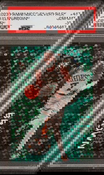 🔥2023 Panini National Silver Pack Jaylen Brown GREEN #/5 - Color Match PSA 10🔥