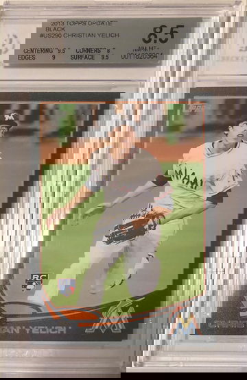 2013 Topps Update Christian Yelich RC Black Parallel #290 7/62 BGS 8.5