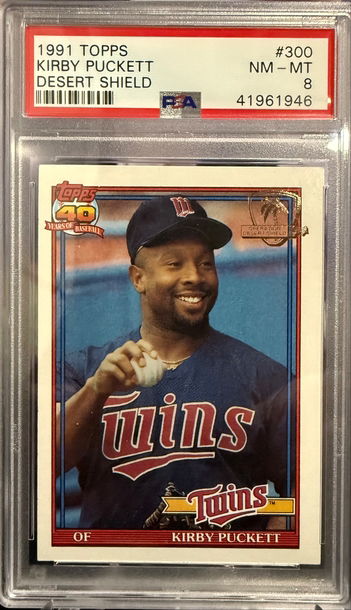 1991 Topps Desert Shield #300 Kirby Puckett PSA 8 NM-MT