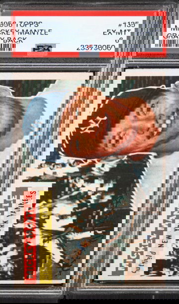 1956 MICKEY MANTLE TOPPS GRAY BACK PSA 6