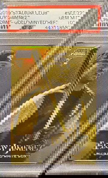 2019 Stadium Club Eloy Jimenez Gold Minted Refractor SSP PSA 10 ( POP 1 )