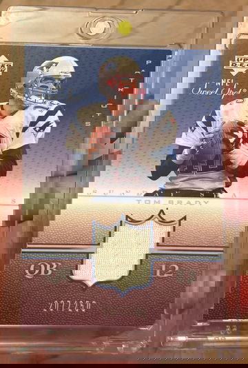 2002 Upper Deck Sweet Spot Tom Brady Sunday Stars Game Worn Jersey /250