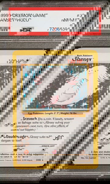 1999 Pokemon Base Set Holo Chansey #3 PSA 8