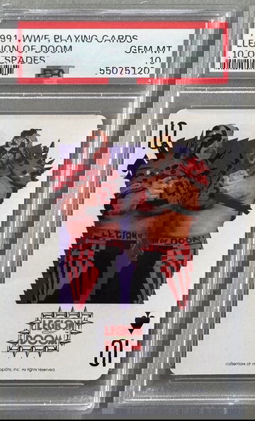 1991 WWF WWE Playing Cards Legion of Doom 10 of Spades PSA 10