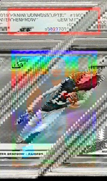 2019 Donruss Optic #190 Hunter Renfrow Silver Holo RC * PSA 10 GEM MT * Pop 9!