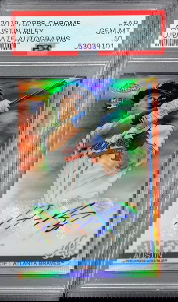 2019 Topps Chrome Update Austin Riley Auto PSA 10