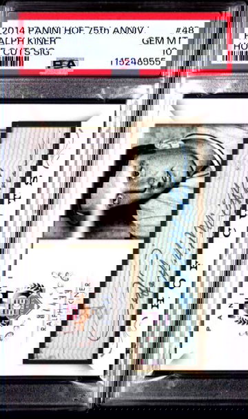 PSA 10 RALPH KINER 2014 HOF 75th Anniversary Cut Signature AUTO