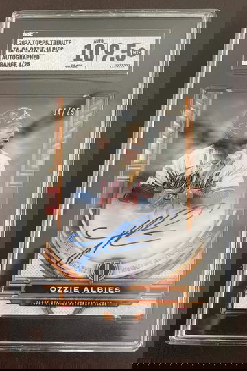 2023 Ozzie Albies Topps Tribute Autographed Orange 4/25 #TA-OA Pop 2