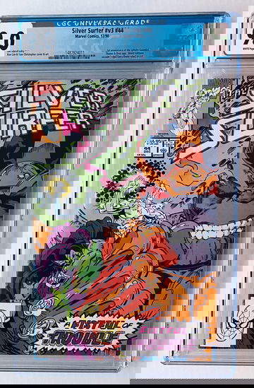 Silver Surfer #44 CGC 9.0 st App Infinity Gauntlet. Thanos & Drax app.