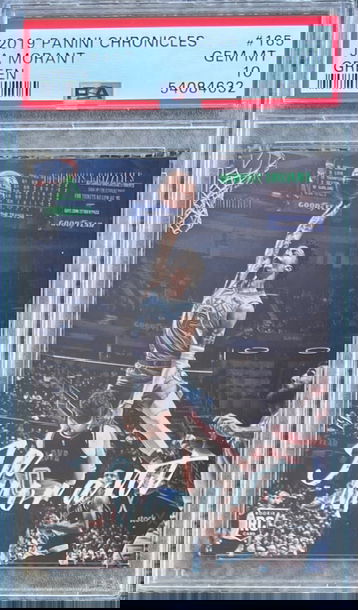 2019 Panini Chronicles Luminance Ja Morant Green Rookie RC #165 PSA 10