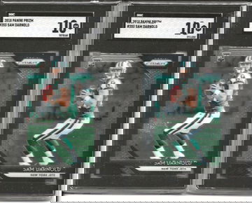 2 Card Lot Gem Mint Sam Darnold SGC 10 Rookie #203 Jets Panthers