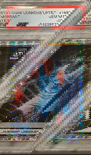 2019 Ja Morant Donruss Optic Fanatics Silver Wave Prizm PSA 10