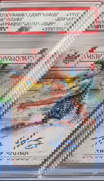 2018 Panini Court Kings Trae Young Heir Apparent Auto - Ruby 80/99 PSA 10 Rookie Card RC