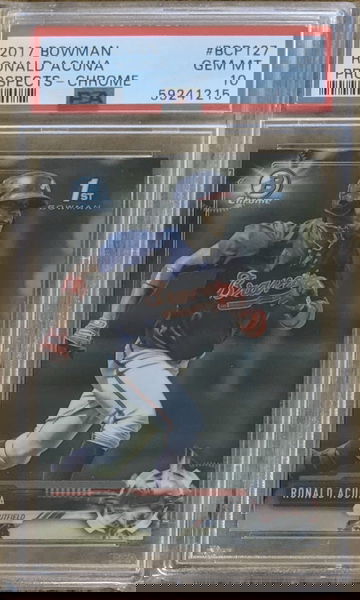 2017 Bowman Prospects Chrome Ronald Acuna Jr. PSA 10 127 #BCP127 Gem Mint Atlanta Braves