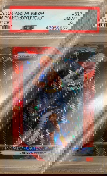 2018 Panini Prizm Red Ice Michael Porter Jr 32 PSA 9