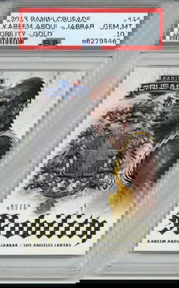 2013 PANINI CRUSADE NOBILITY GOLD #14 KAREEM ABDUL JABBAR PSA 10 LOW POP