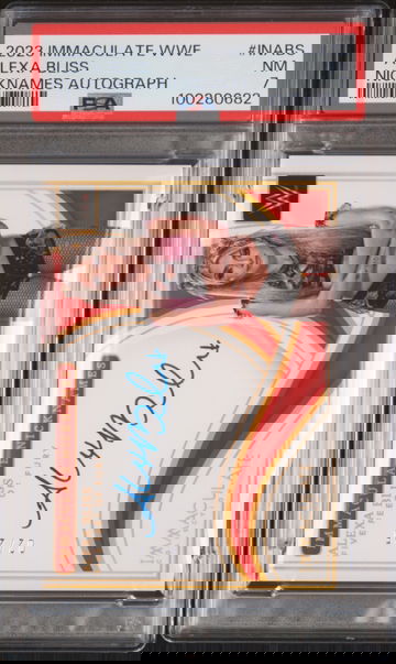 Alexa Bliss 2023 Panini Immaculate WWE Immaculate Nicknames Autographs 02/25 #INABS PSA 7 Auto