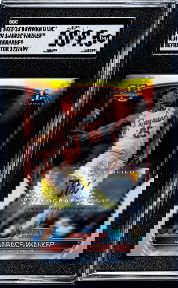 2022 Bowman U Refractor Jarace Walker #14 Auto /499 SGC 9.5 Auto 10