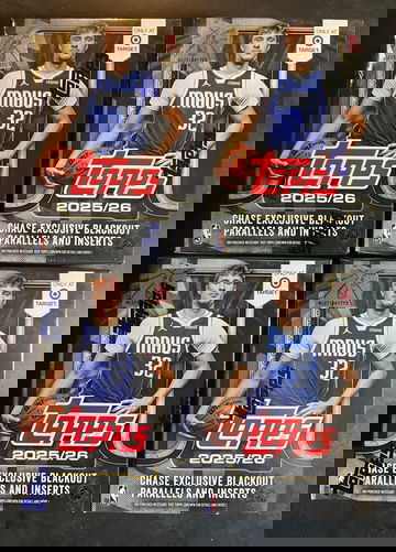 2025-26 Topps Basketball Lot of (4) Sealed Blackout Target Exclusive Blaster Box