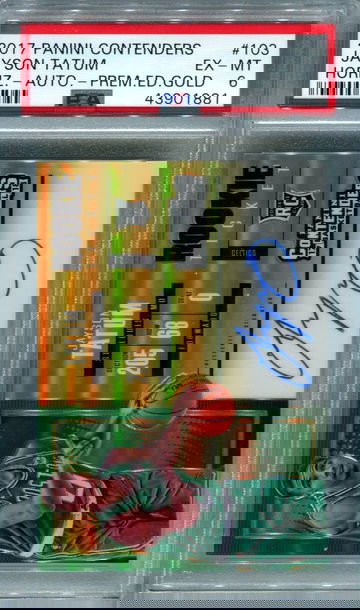 2017 Panini Contenders Jayson Tatum Premium Edition Gold /10 PSA 6