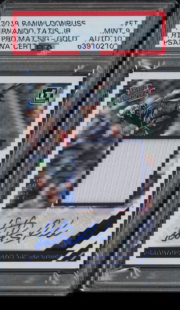 💎2019 Donruss Fernando Tatis Jr Rated Prospect Rookie Patch Auto /99 Gold PSA 9 💎 POP 1